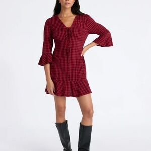 Red Checkered Women's Christmas Holidsy Dress